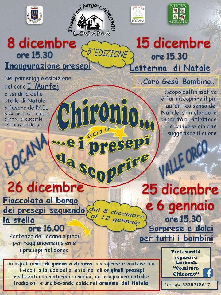 Dall'8 dicembre al 12 gennaio visitate i presepi in frazione Chironio.