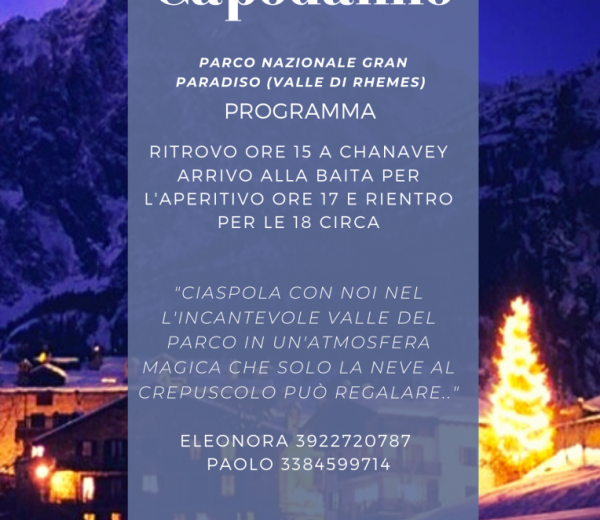 Ciaspolata con aperitivo di capodanno