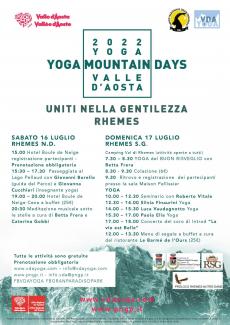 Locandina "Uniti nella gentilezza - Yoga Mountain Days"