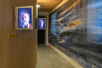 pannelli multimediali al centro visitatori di ribordone