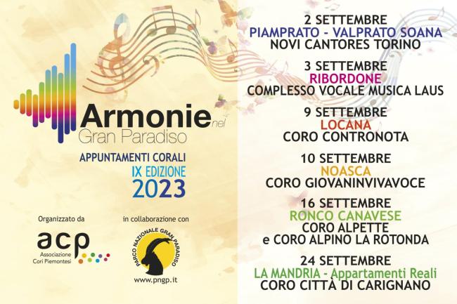 Tornano i concerti di Armonie nel Gran Paradiso con Associazione Cori Piemontesi