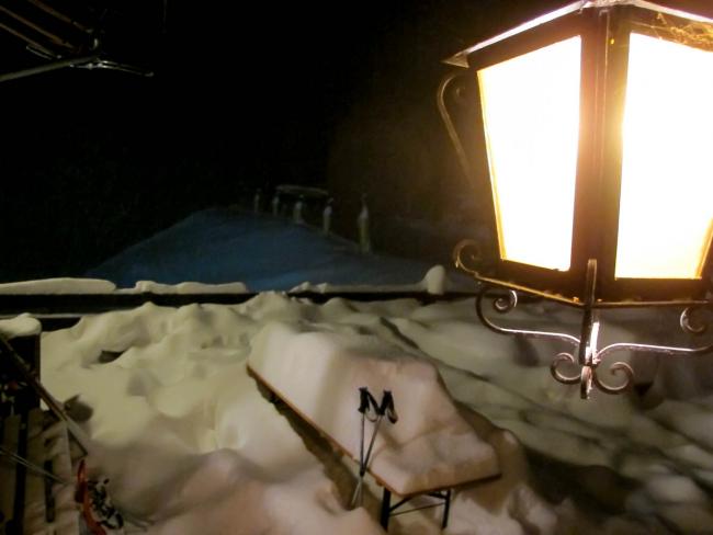 A cena con le ciaspole