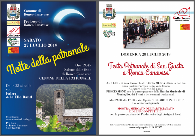 Festa patronale di San Giusto a Ronco Canavese